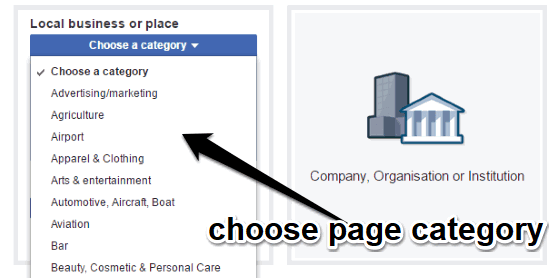 choose page category