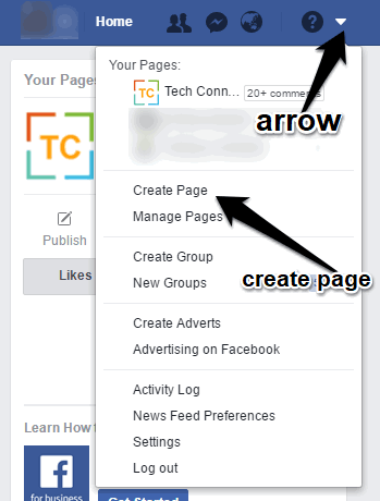 create page option