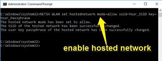 enable hosted network