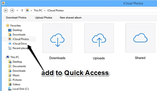 add to quick access