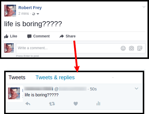 how to post from Facebook to Twitter automatically