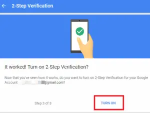 2 factor authentication on gmail