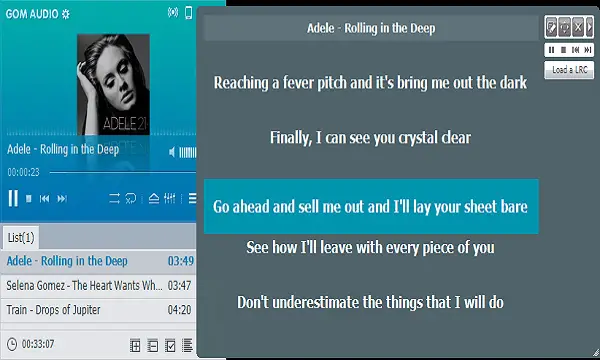 Music Player Which Shows Lyrics With the Song, Sync Lyrics With MP3