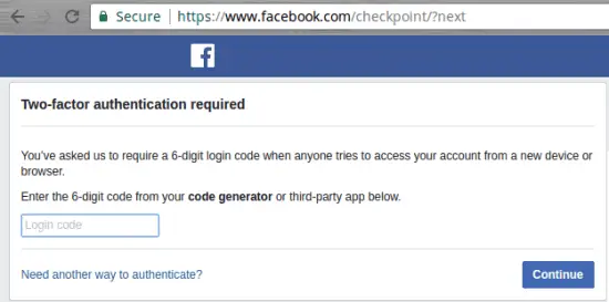 two factor auth enabled