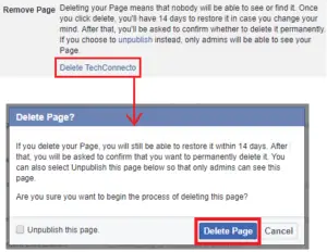 Facebook page deleted