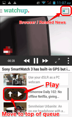 Watchup-for-Android-Main-screen