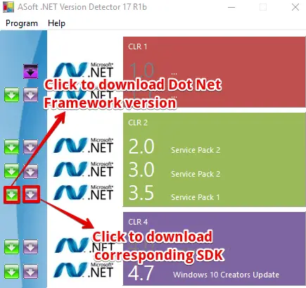 ASoft .NET Version Detector dot net version and SDK download