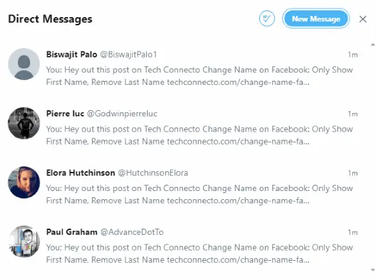 twitter direct messages to multiple followers