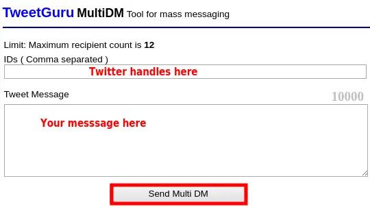 TwetGuru send bulk direct message dm twitter