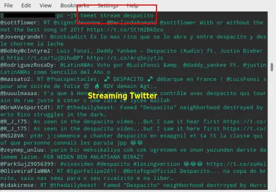 streaming twitter on PC for free with a keyword