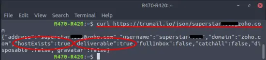 trumail email verification in command line