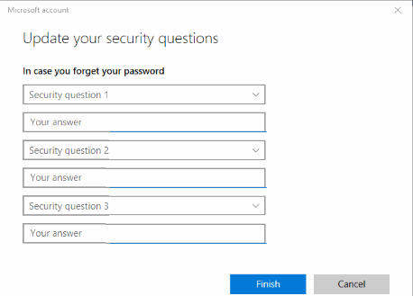 create security questions