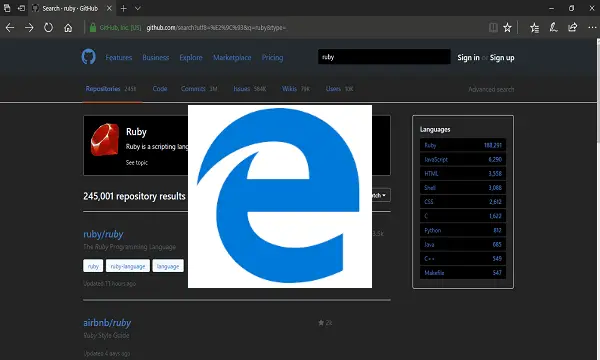 how to surf websites in night mode or dark mode in Microsoft Edge
