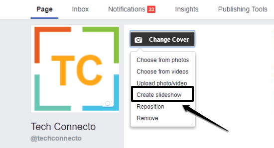 create slideshow option
