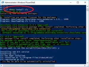 choco install packages in windows 10 from command line
