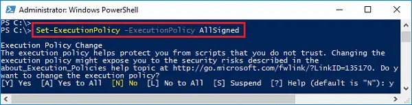 set policy in powershell
