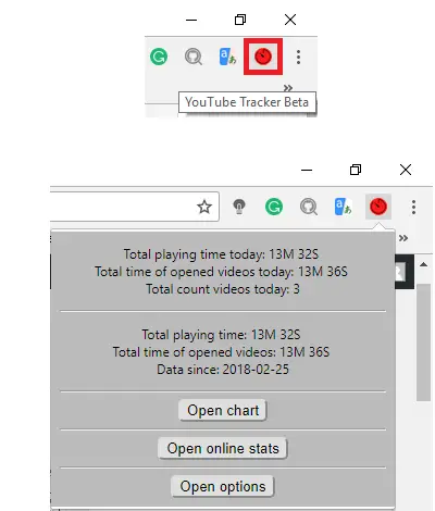 YouTube tracker tracking time