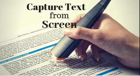 Capture Text from screen