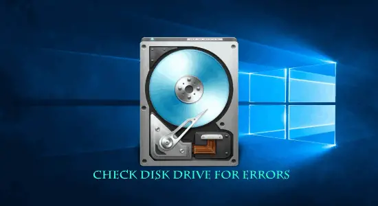 cheeck disk drive for errors