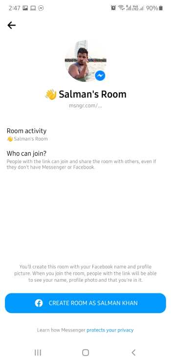 start a messenger room